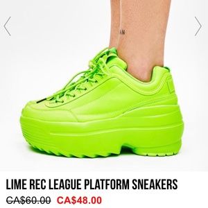 Dolls Kill - Lime Rec League Platform Sneakers